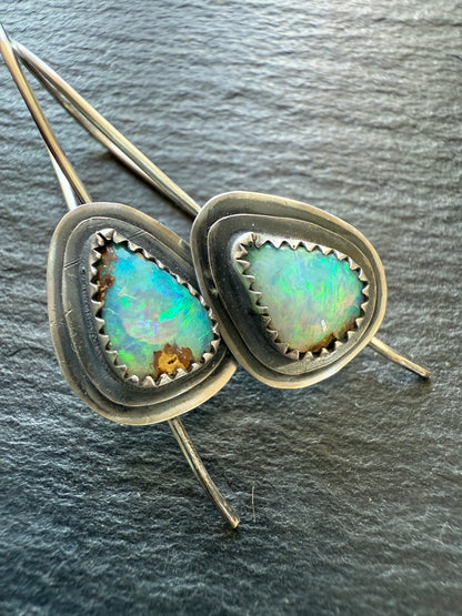 Boulder Opal Dangle Earrings