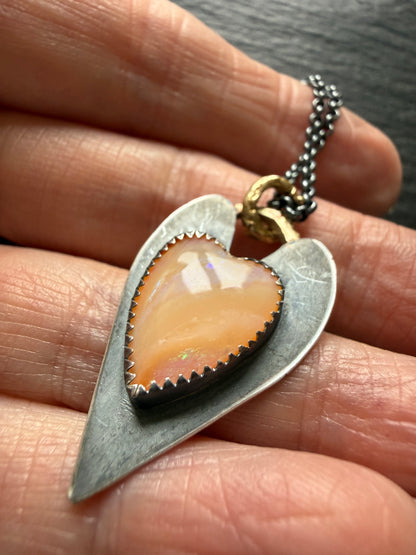 Boulder Opal Heart Pendant