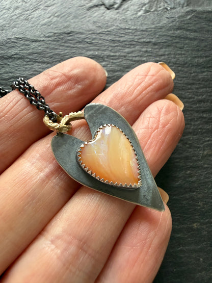 Boulder Opal Heart Pendant