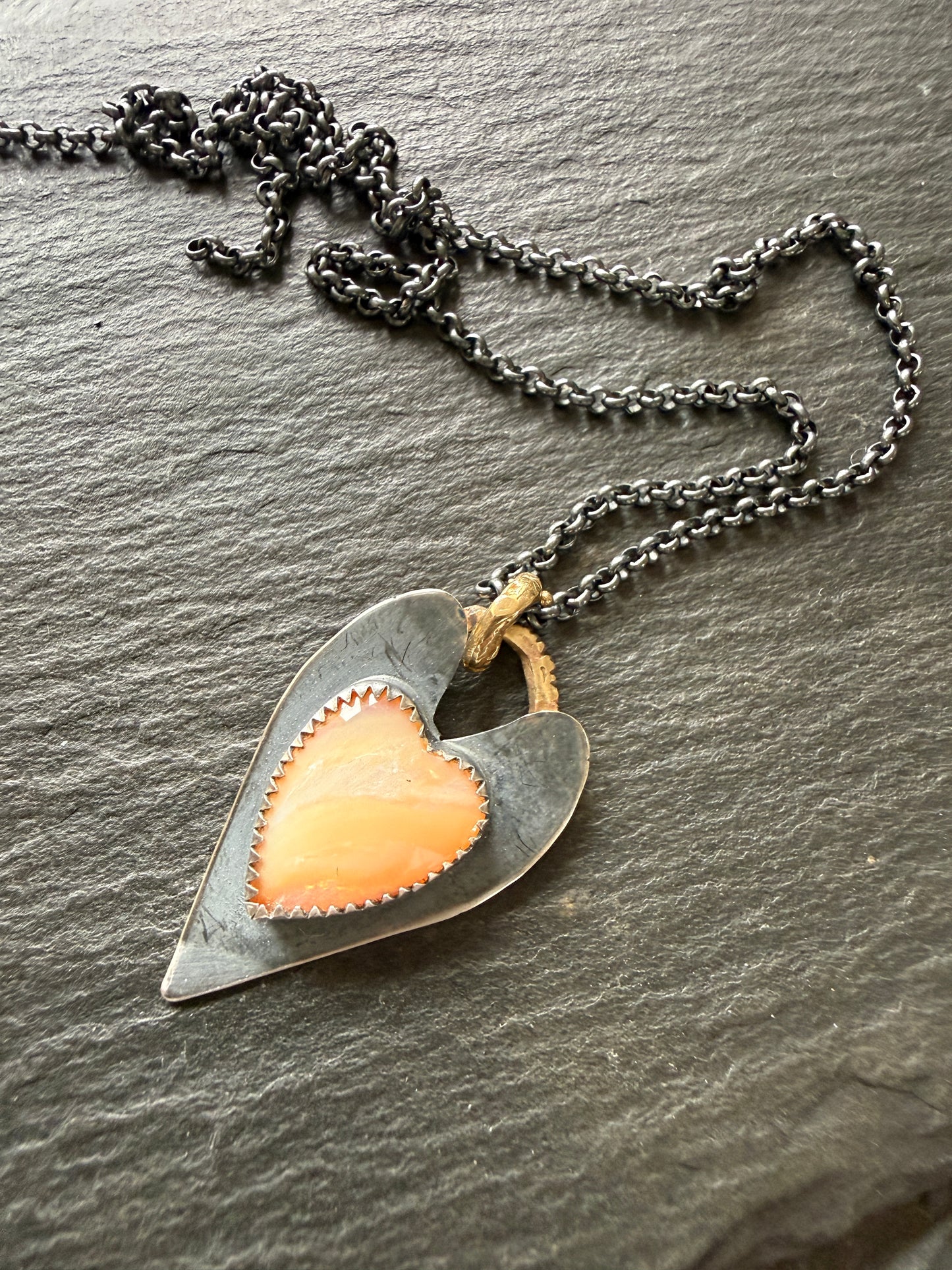 Boulder Opal Heart Pendant