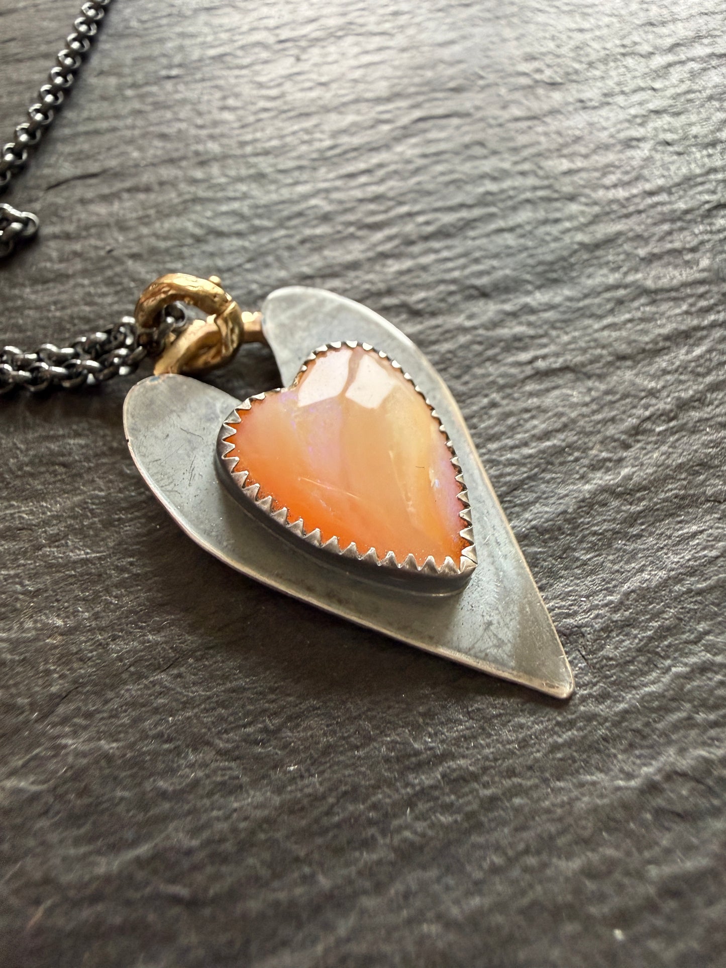 Boulder Opal Heart Pendant