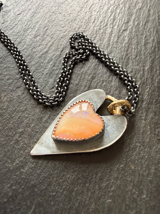 Boulder Opal Heart Pendant