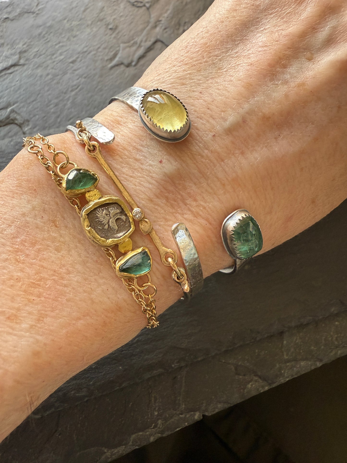 Open Cuff Tourmaline Bangle