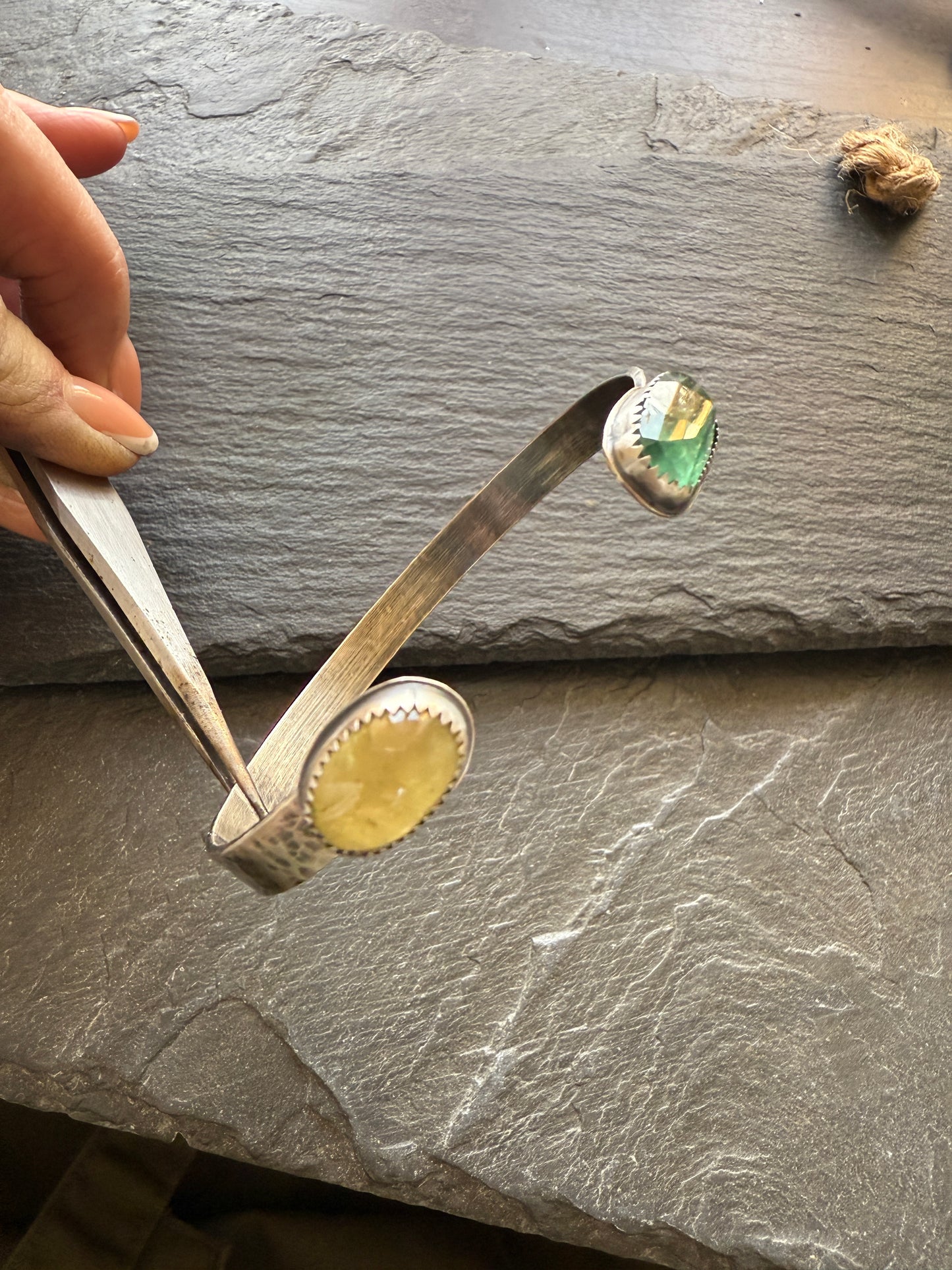 Open Cuff Tourmaline Bangle