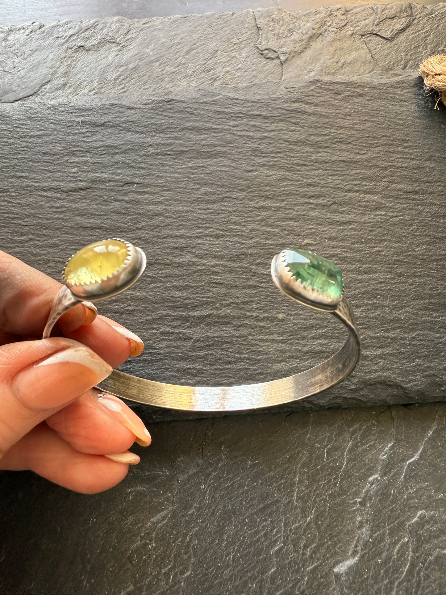 Open Cuff Tourmaline Bangle