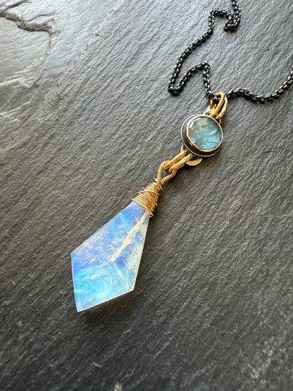 Moonstone and Kyanite Necklace