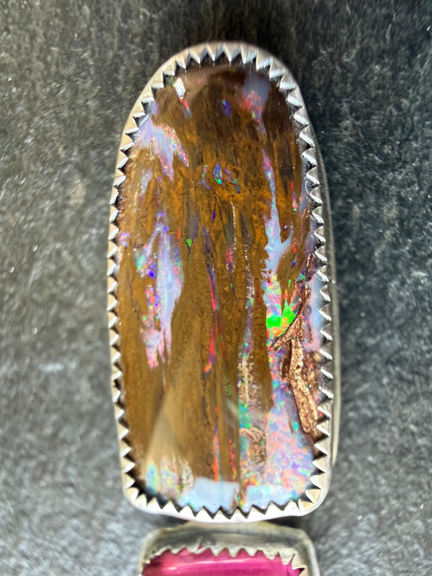Boulder opal & Tourmaline Pendant