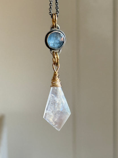 Moonstone and Kyanite Necklace