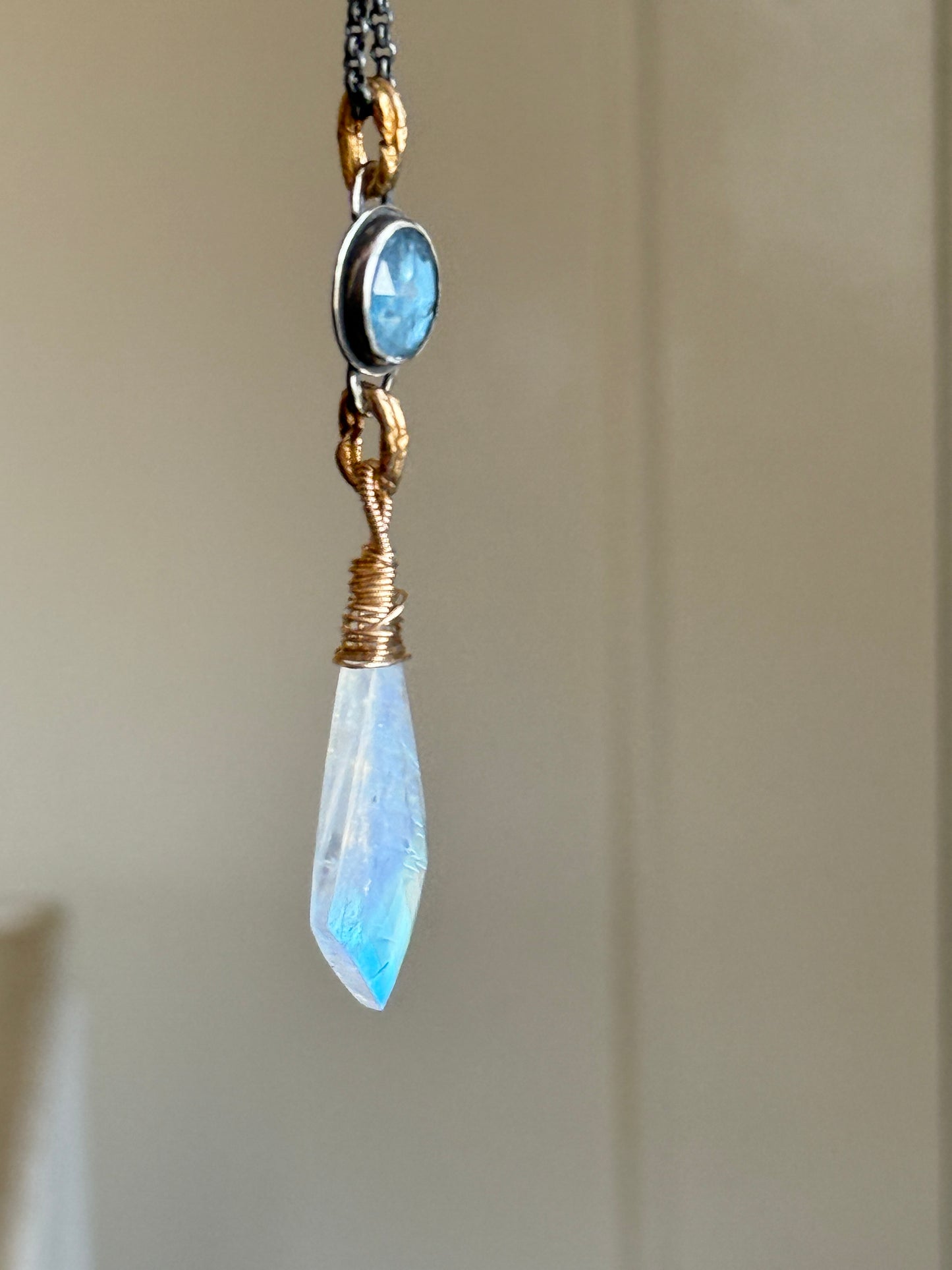 Moonstone and Kyanite Necklace