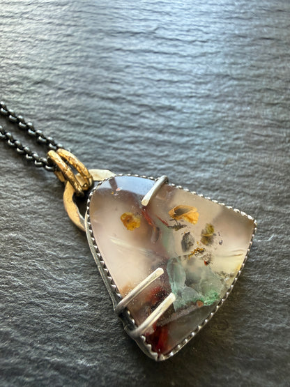 Chrysocolla Quartz Pendant