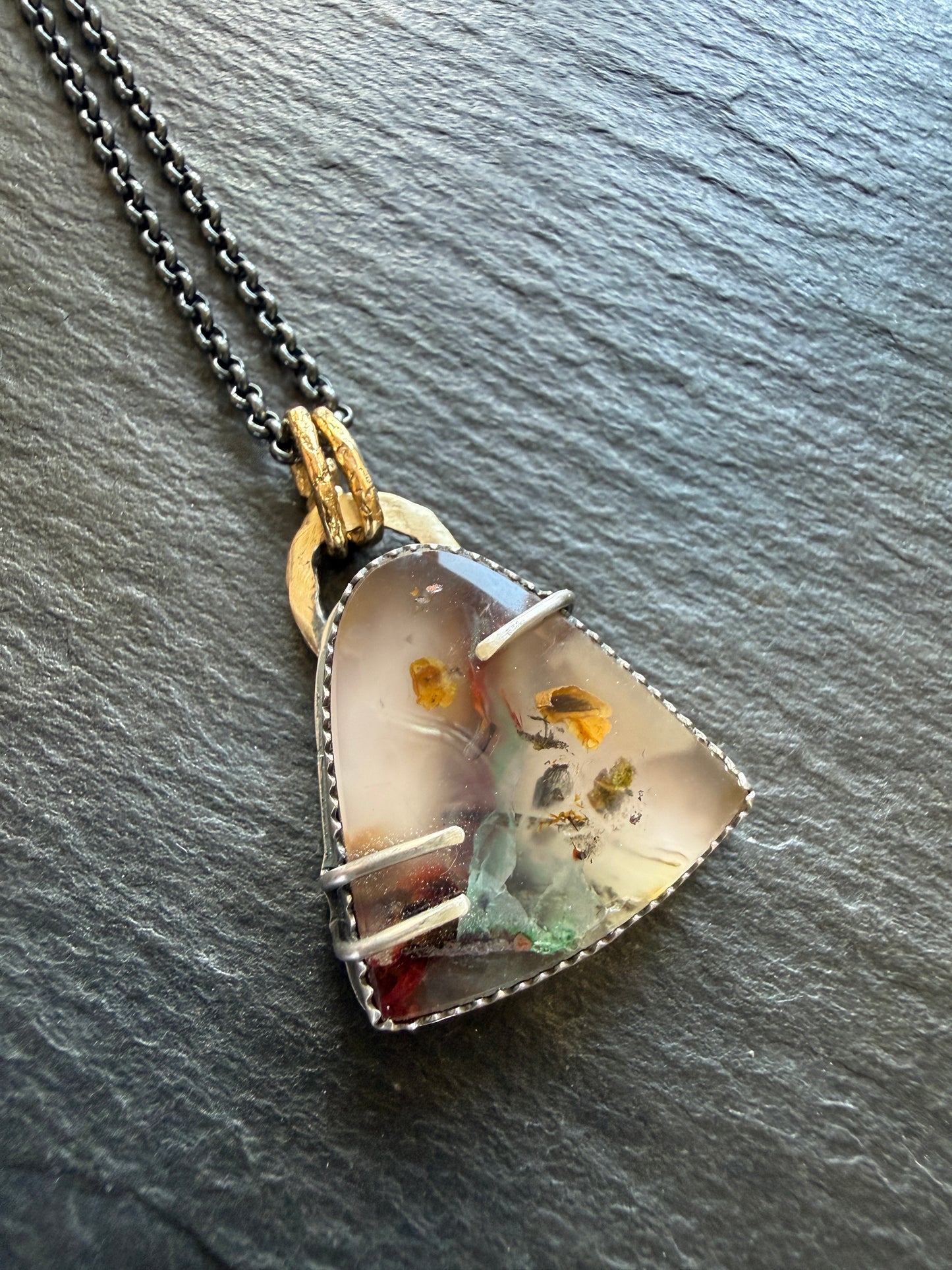 Chrysocolla Quartz Pendant