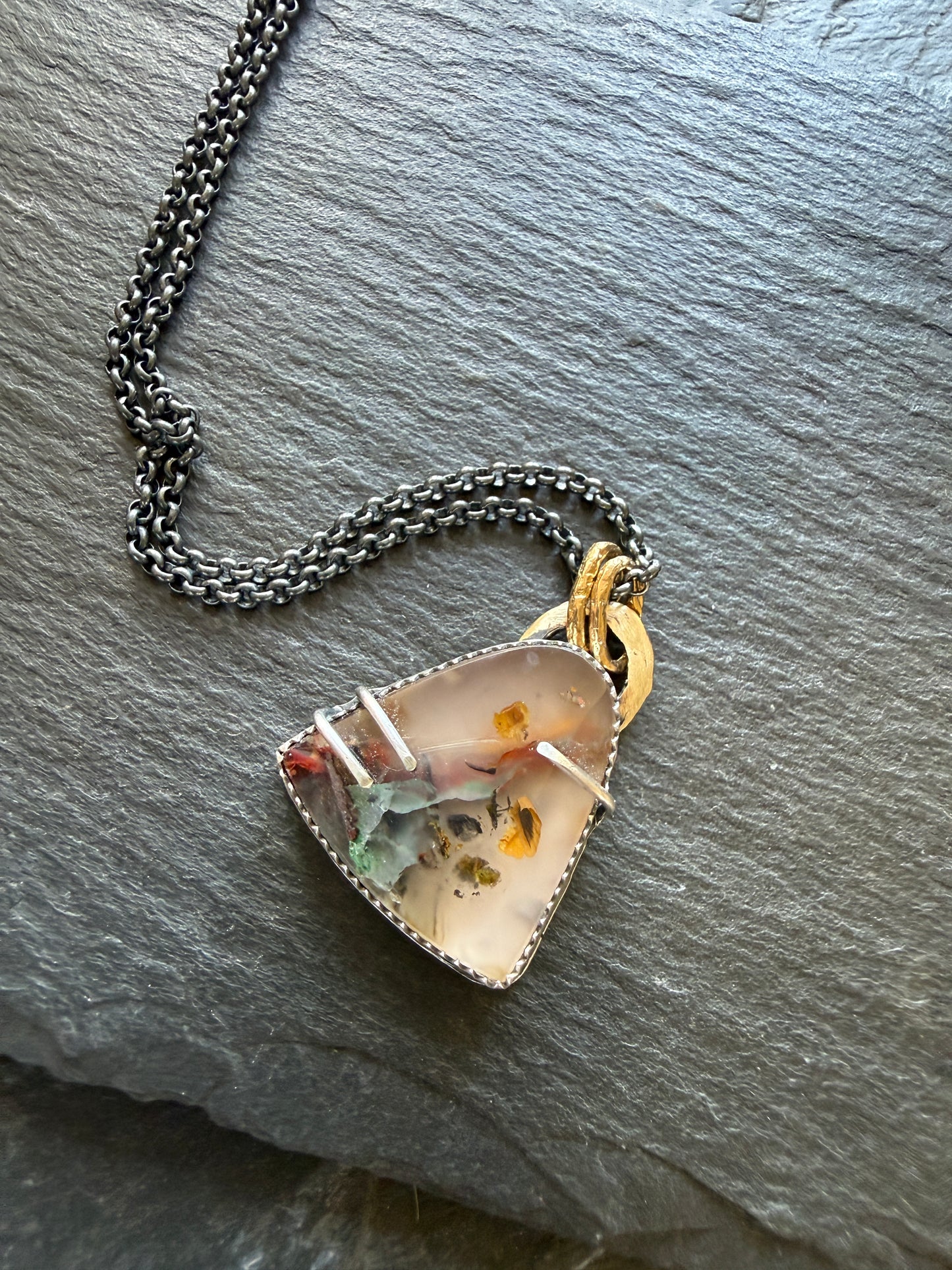 Chrysocolla Quartz Pendant