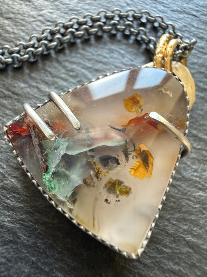 Chrysocolla Quartz Pendant