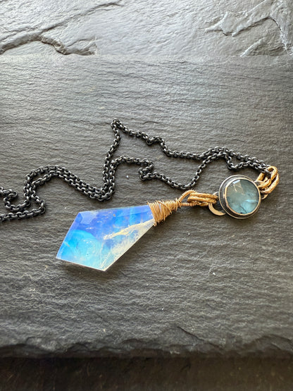 Moonstone and Kyanite Necklace