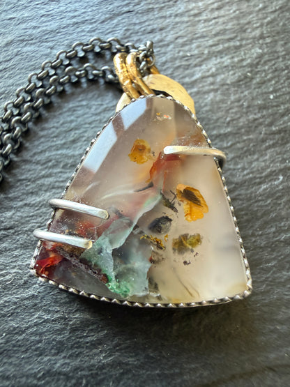 Chrysocolla Quartz Pendant