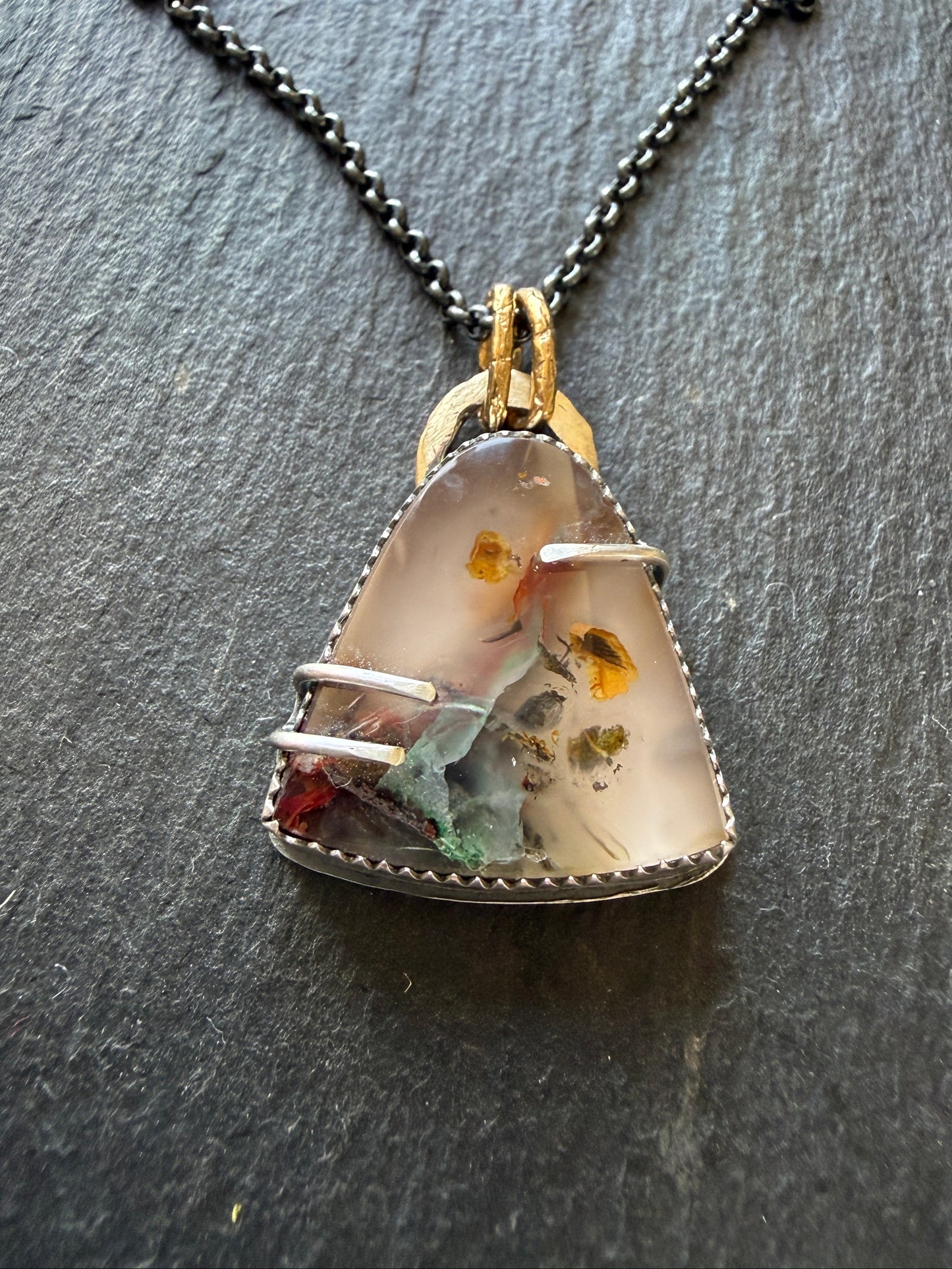 Chrysocolla Quartz Pendant