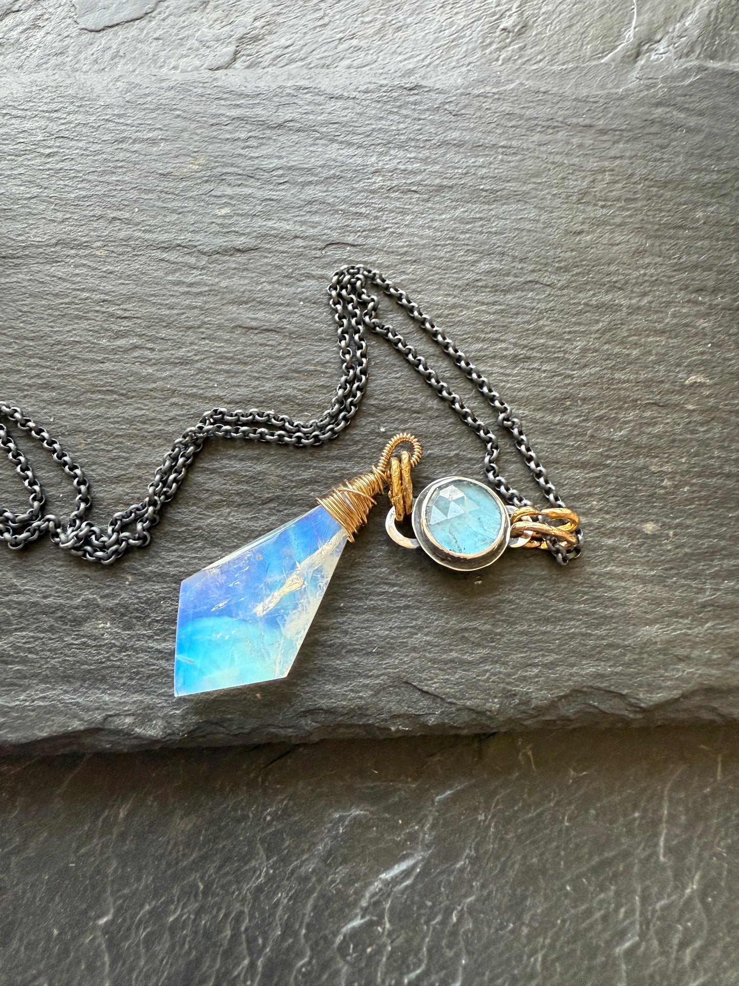 Moonstone and Kyanite Necklace