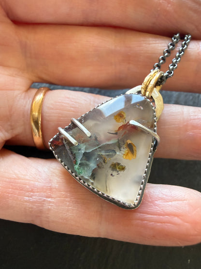 Chrysocolla Quartz Pendant