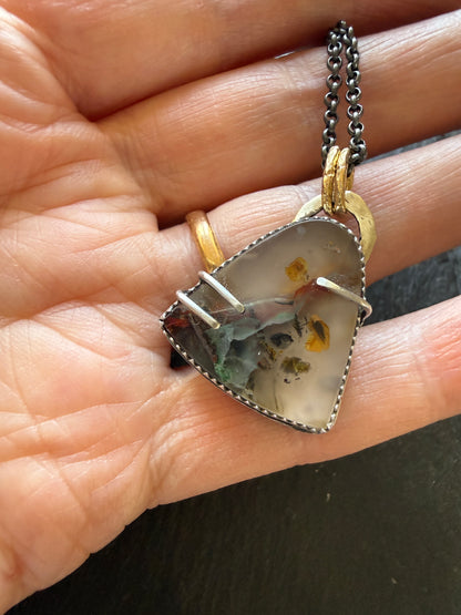 Chrysocolla Quartz Pendant