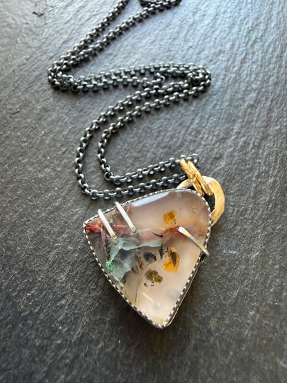 Chrysocolla Quartz Pendant