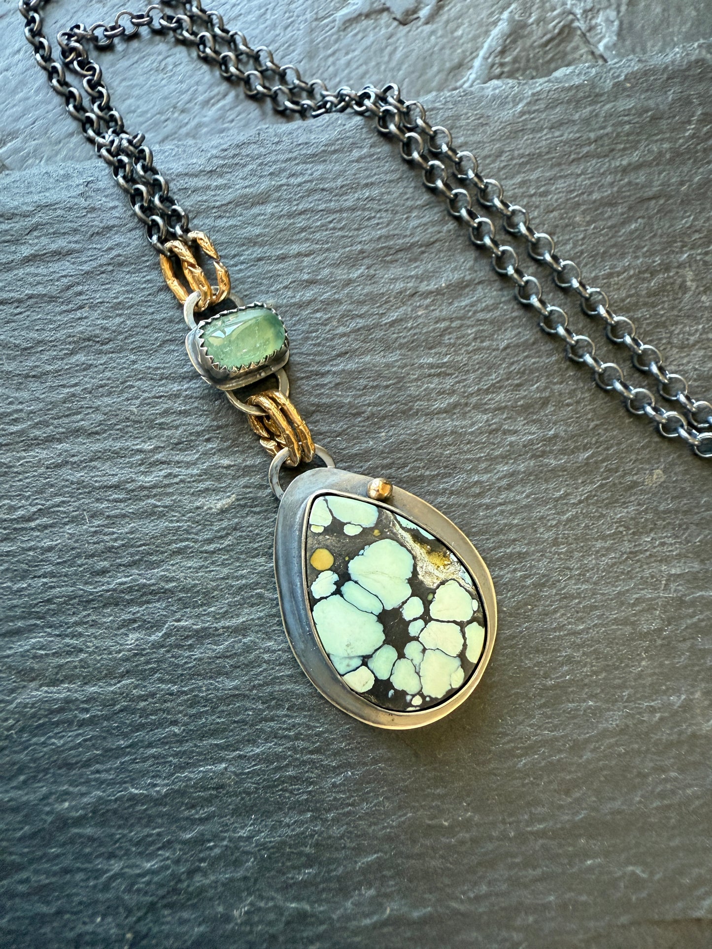Turquoise and Tourmaline Pendant