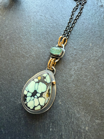 Turquoise and Tourmaline Pendant
