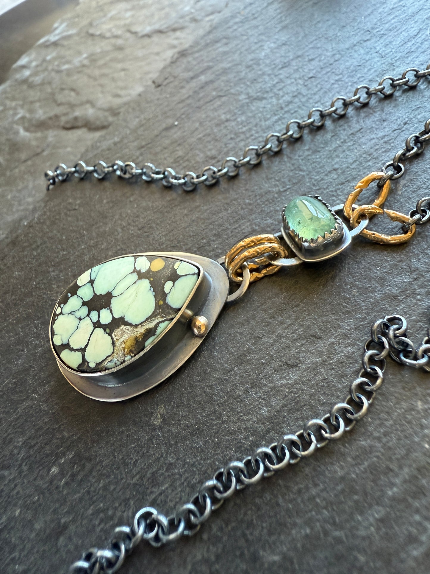 Turquoise and Tourmaline Pendant