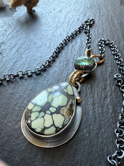 Turquoise and Tourmaline Pendant