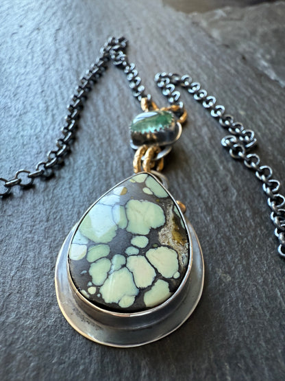 Turquoise and Tourmaline Pendant