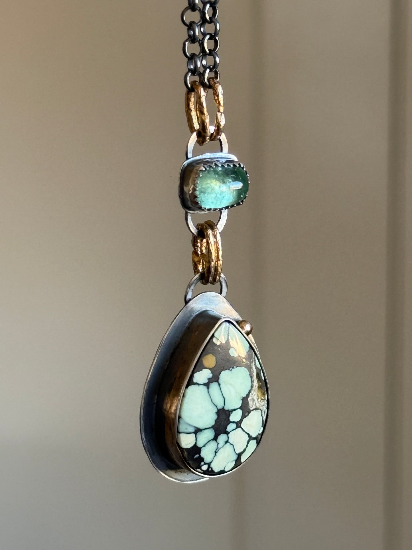 Turquoise and Tourmaline Pendant