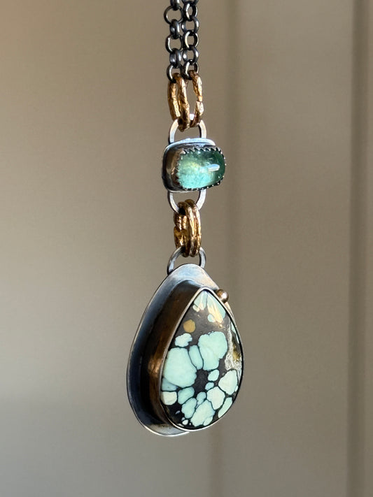 Turquoise and Tourmaline Pendant