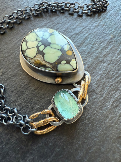 Turquoise and Tourmaline Pendant