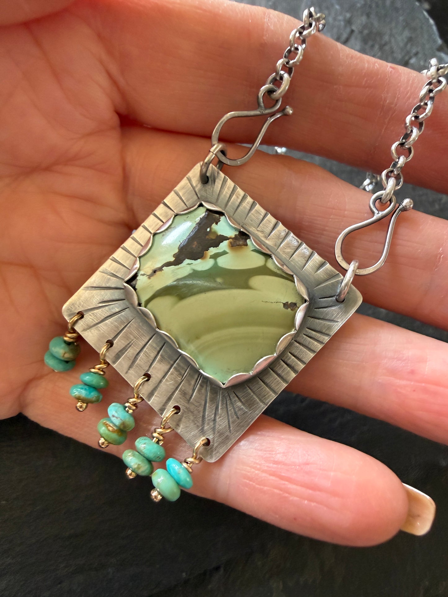 Turquoise Tassel Necklace