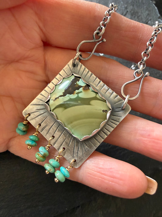 Turquoise Tassel Necklace