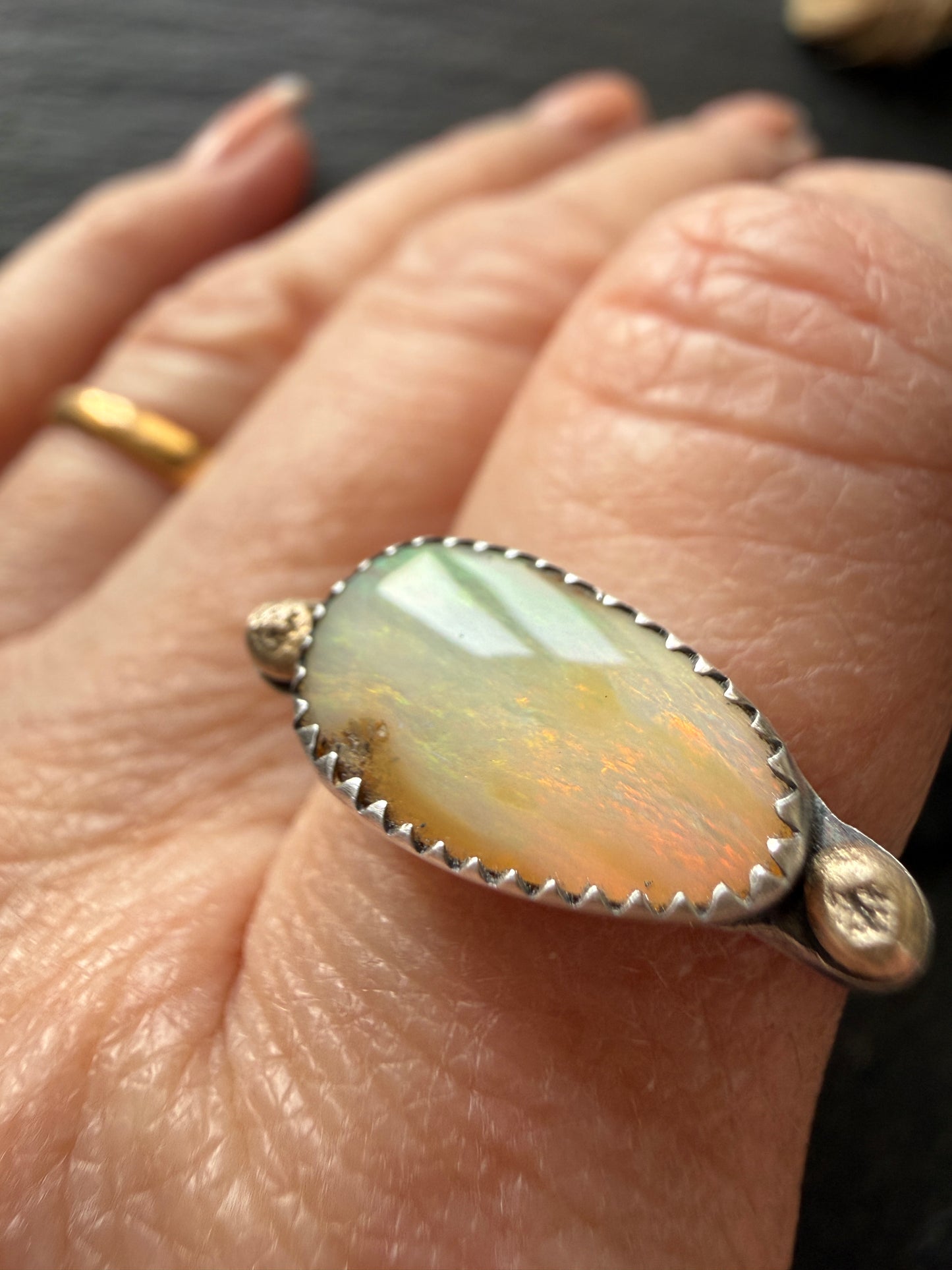 Opal Ring US 8 1/4 / UK Q