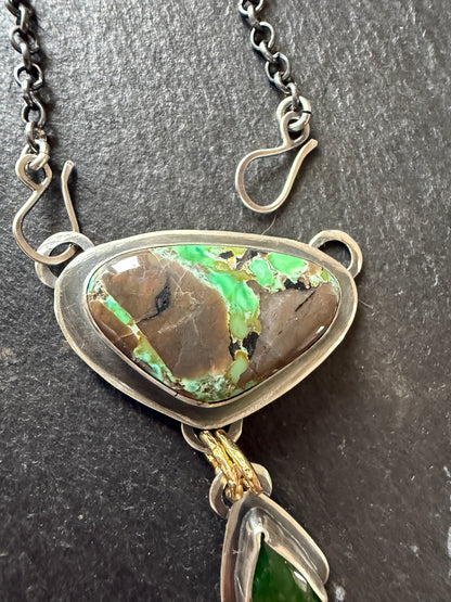 Variscite Turquoise & Vesuvianite Necklace