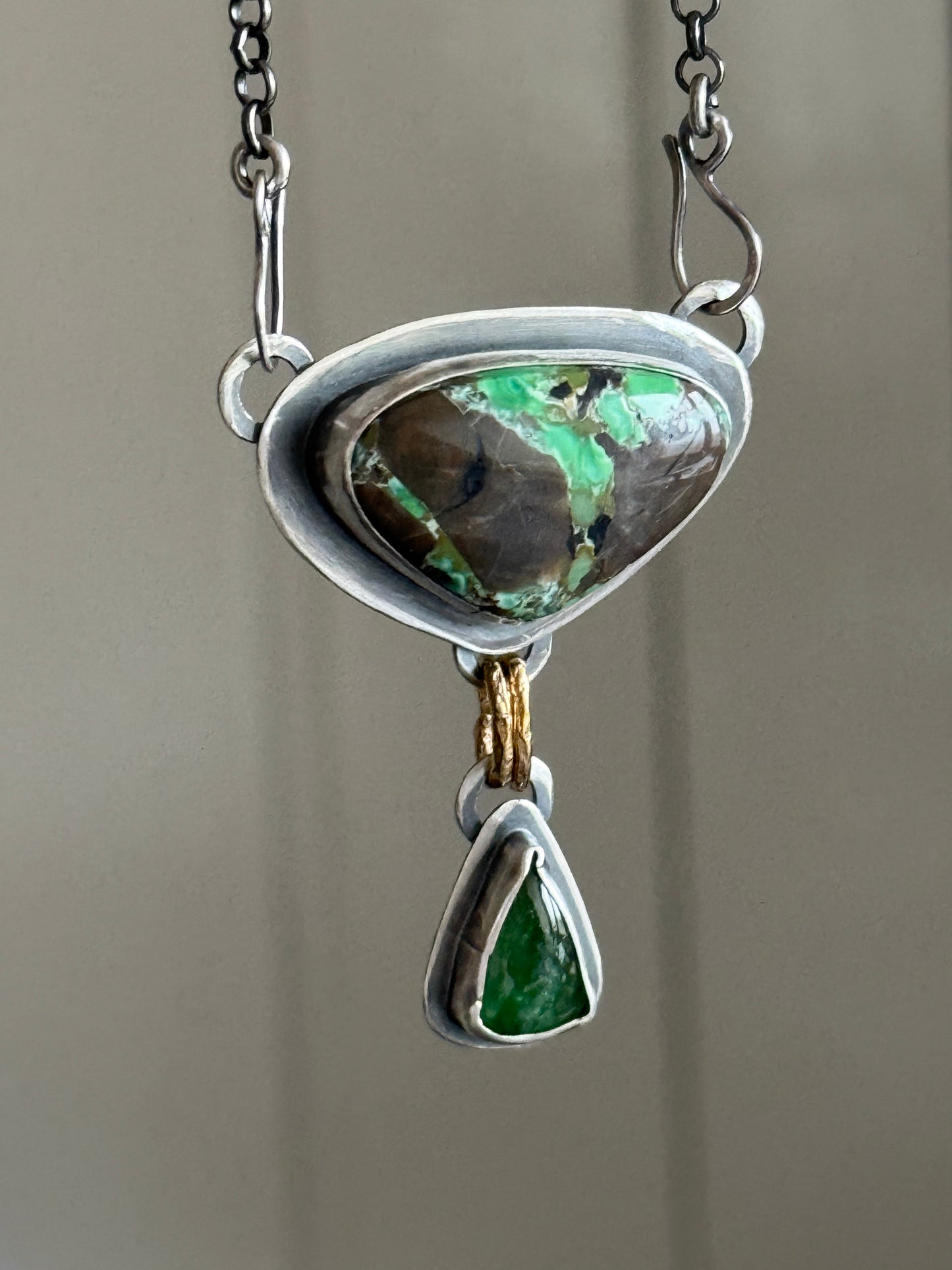 Variscite Turquoise & Vesuvianite Necklace
