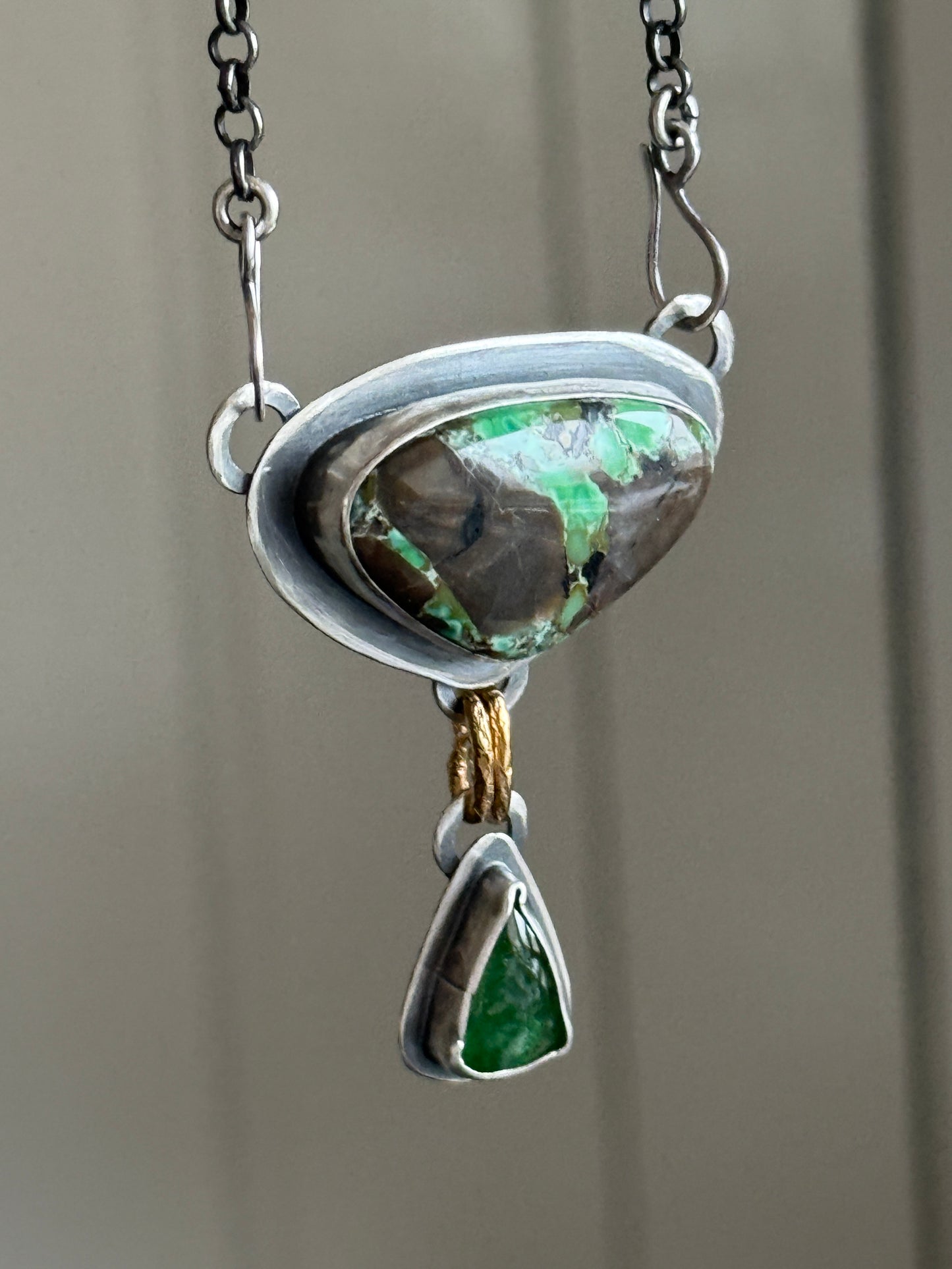 Variscite Turquoise & Vesuvianite Necklace