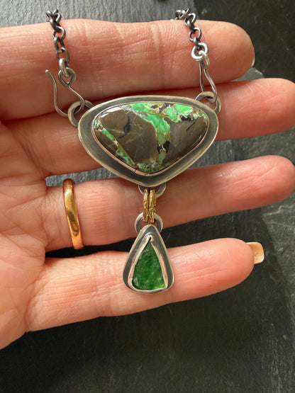 Variscite Turquoise & Vesuvianite Necklace
