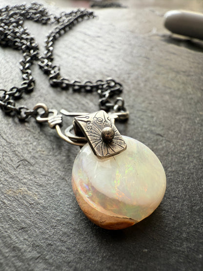 Cream Ethiopian Opal Pendant