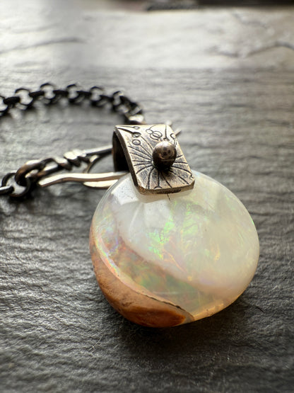 Cream Ethiopian Opal Pendant