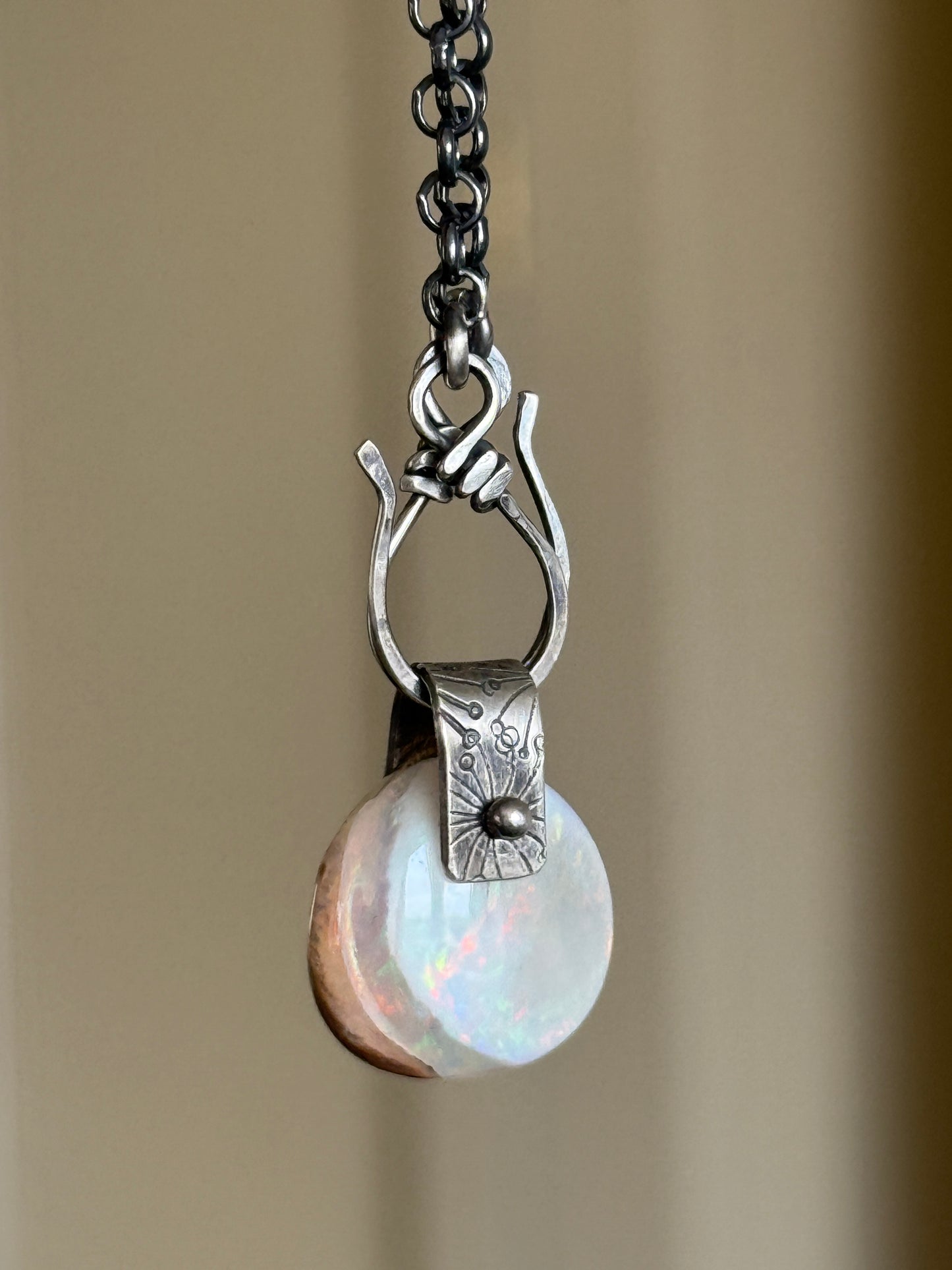 Cream Ethiopian Opal Pendant