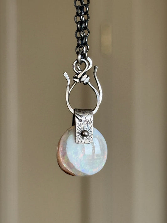 Cream Ethiopian Opal Pendant