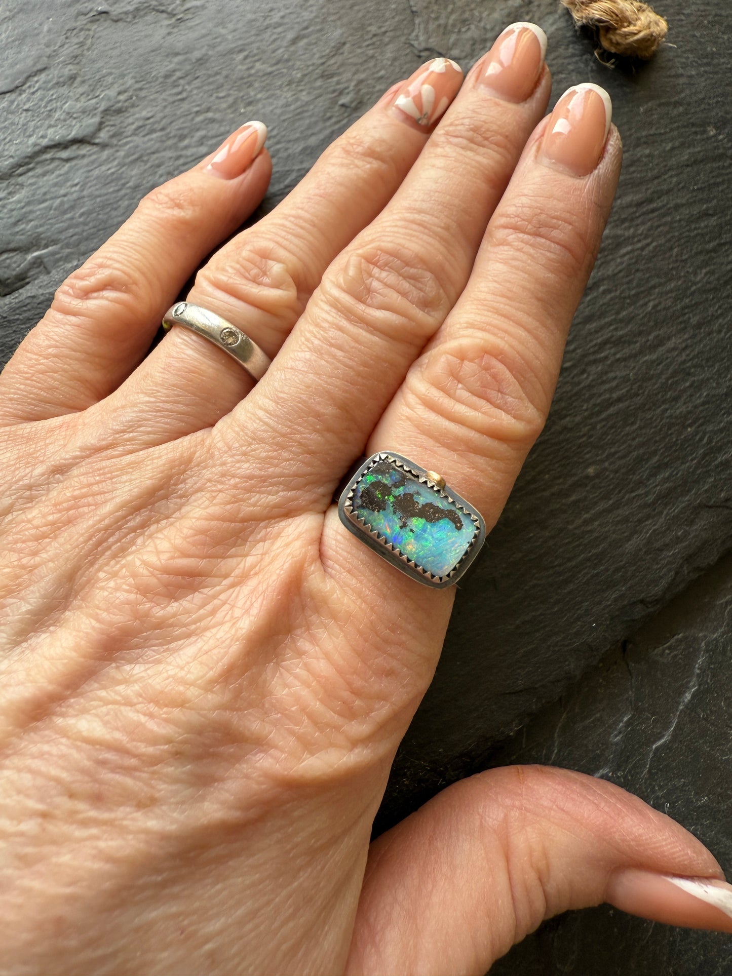 Blue Opal Ring size 7