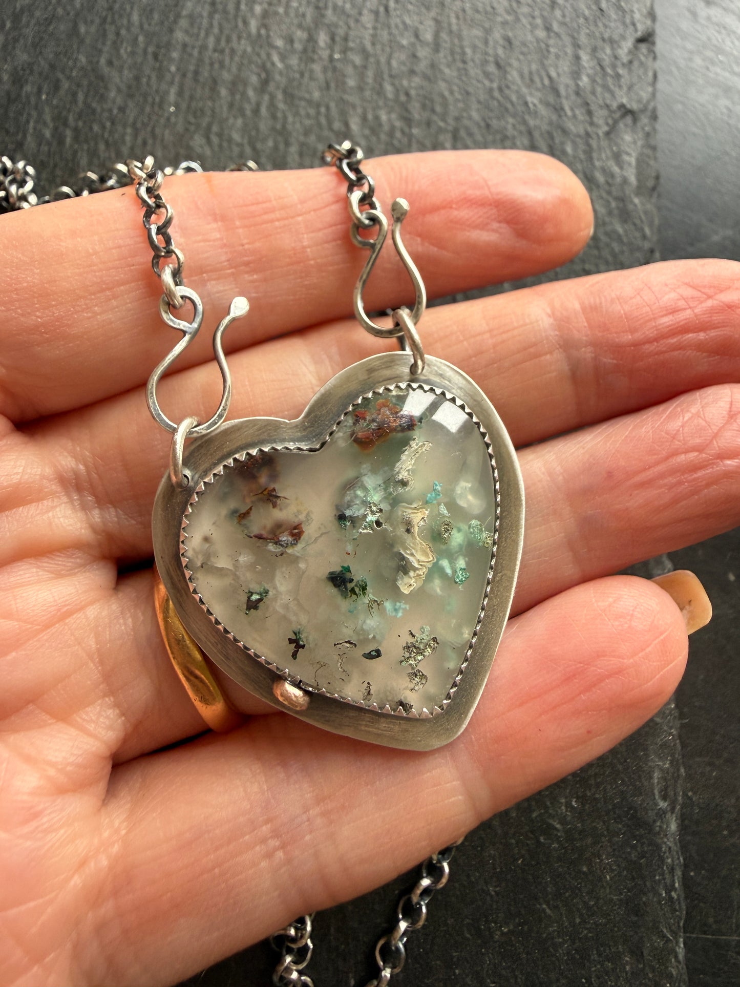 Chrysocolla Heart Pendant