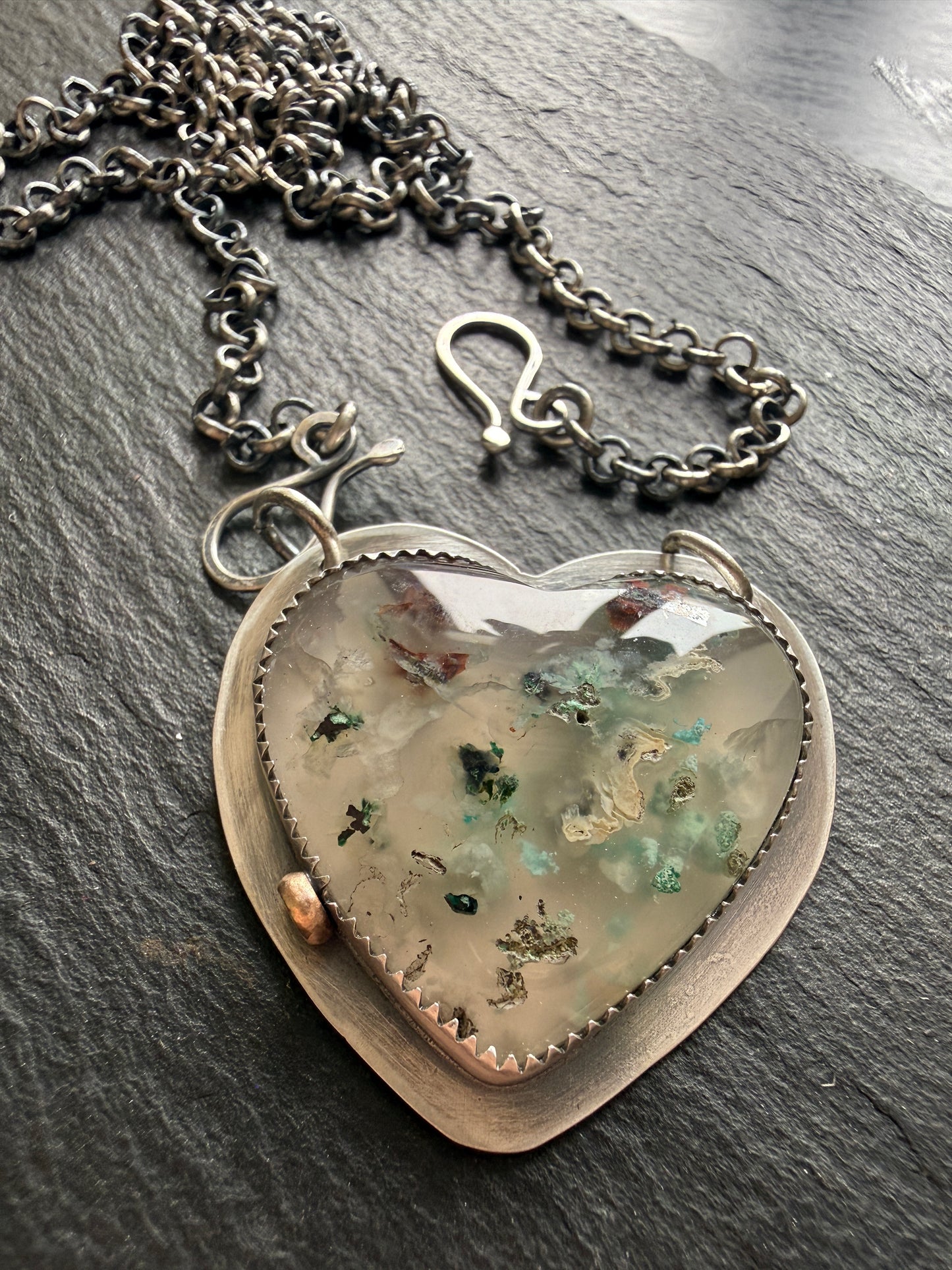 Chrysocolla Heart Pendant
