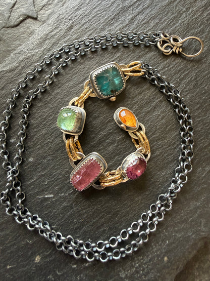Long Boho Gemstone Necklace
