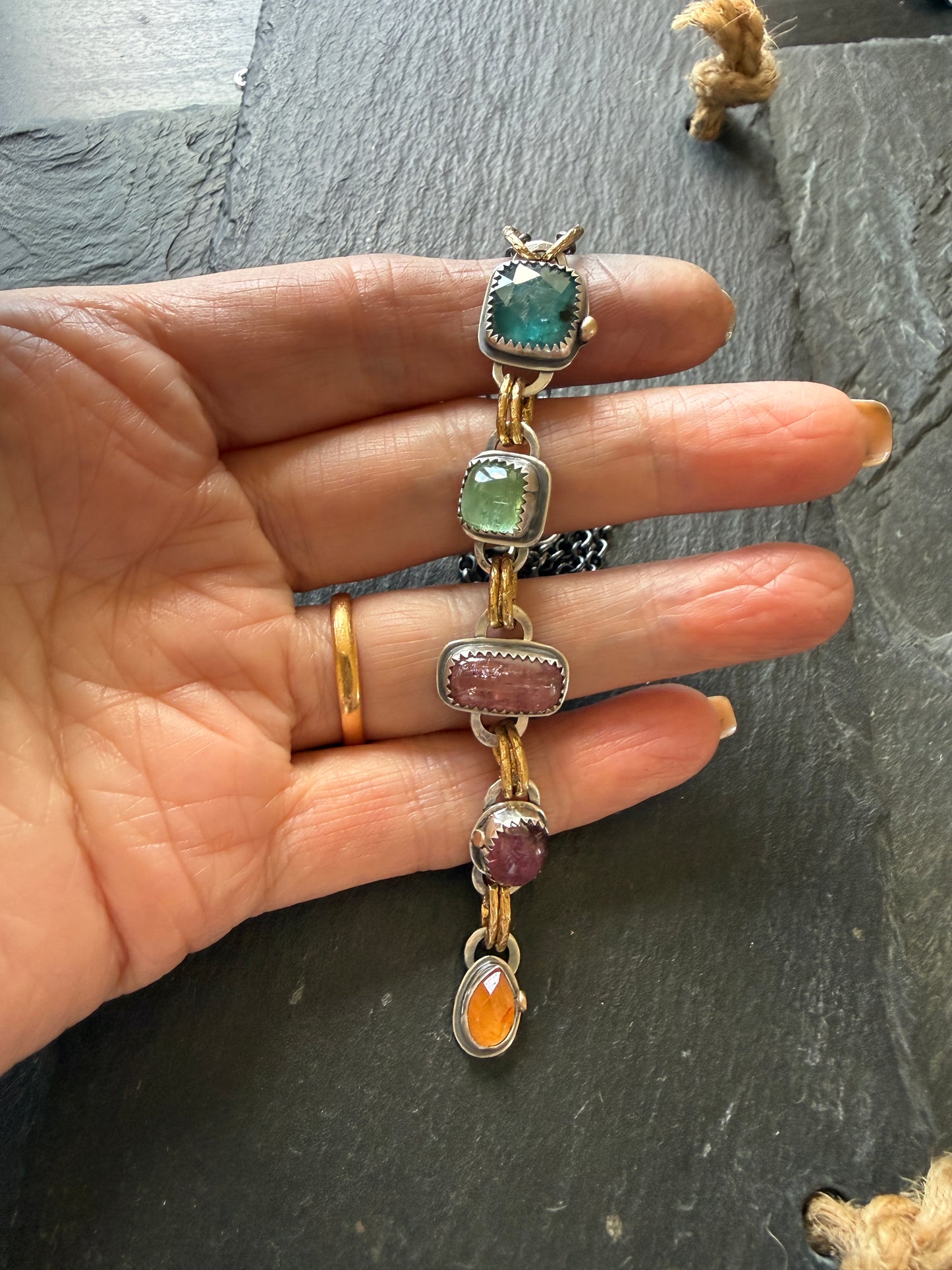 Long Boho Gemstone Necklace