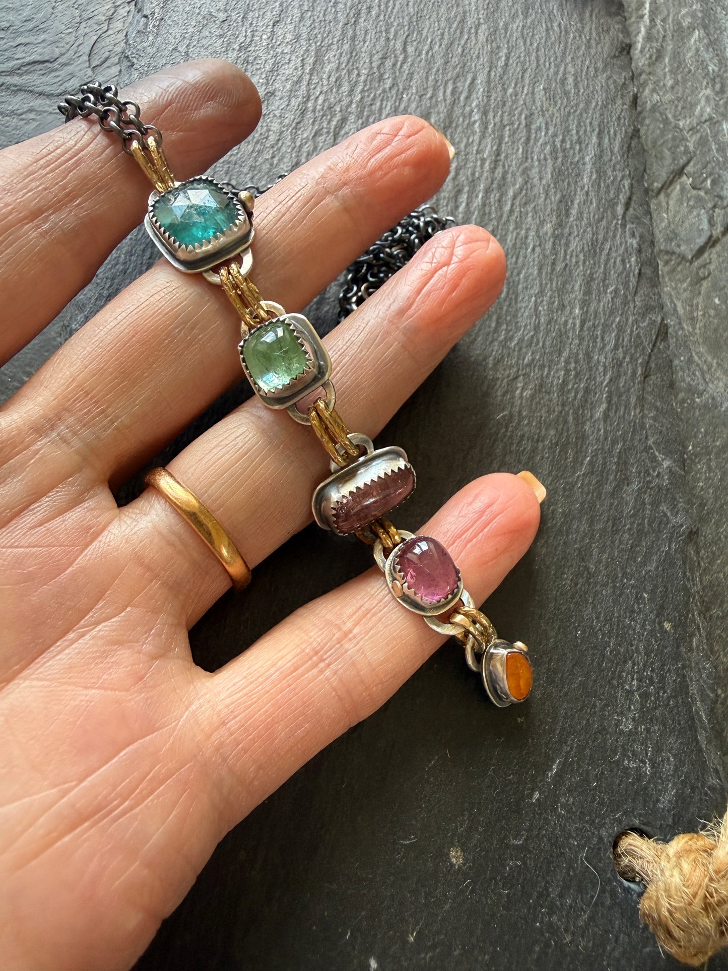 Long Boho Gemstone Necklace