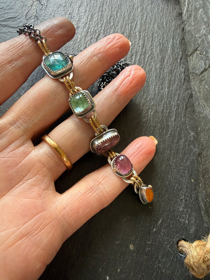 Long Boho Gemstone Necklace